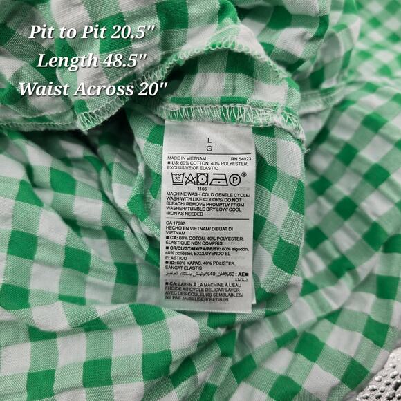 Old Navy Green Gingham Smocked Midi Dress (L) - Picture 5 of 5